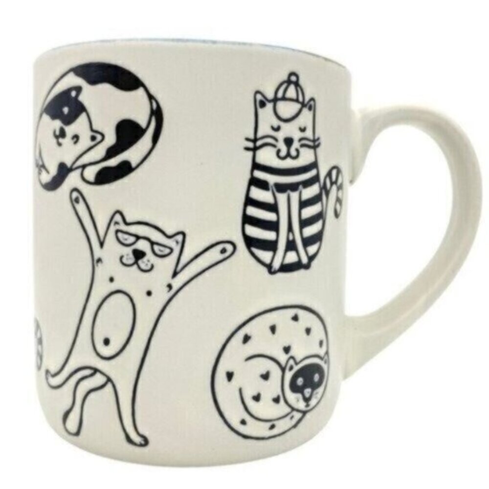 Cat Lovers Etched Ceramic Mug New